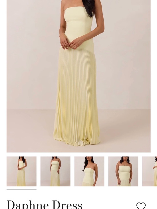 Park & Fifth Dresses & Skirts - Park & Fifth Strapless Pleated Maxi Dress in Pale Yellow